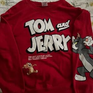 Cartoon Network Tom and Jerry Red Crewneck Sweater